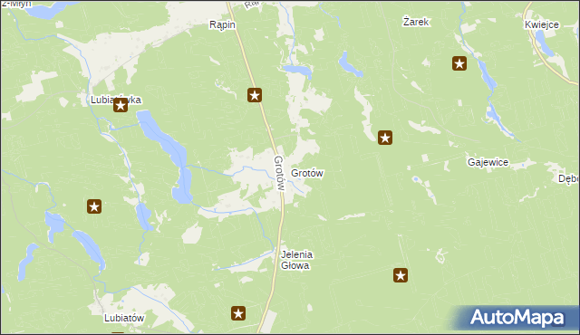 mapa Grotów gmina Drezdenko, Grotów gmina Drezdenko na mapie Targeo