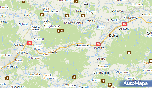 mapa Gruszowiec, Gruszowiec na mapie Targeo