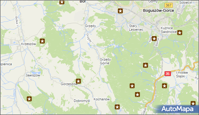 mapa Grzędy Górne, Grzędy Górne na mapie Targeo