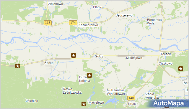 mapa Gulcz, Gulcz na mapie Targeo