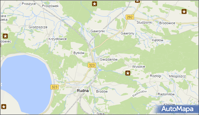 mapa Gwizdanów, Gwizdanów na mapie Targeo
