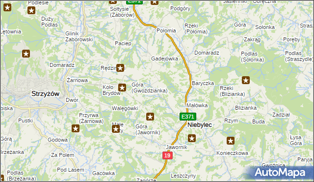 mapa Gwoździanka, Gwoździanka na mapie Targeo