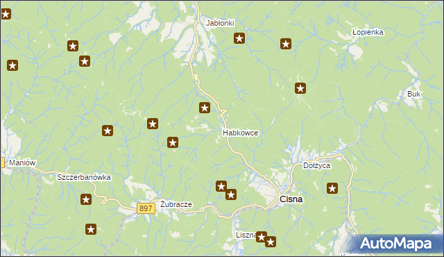 mapa Habkowce, Habkowce na mapie Targeo