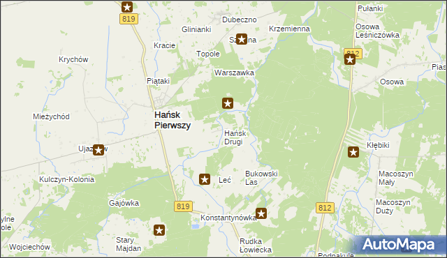 mapa Hańsk Drugi, Hańsk Drugi na mapie Targeo