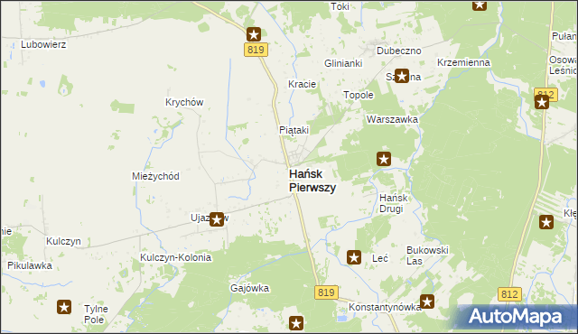 mapa Hańsk Pierwszy, Hańsk Pierwszy na mapie Targeo