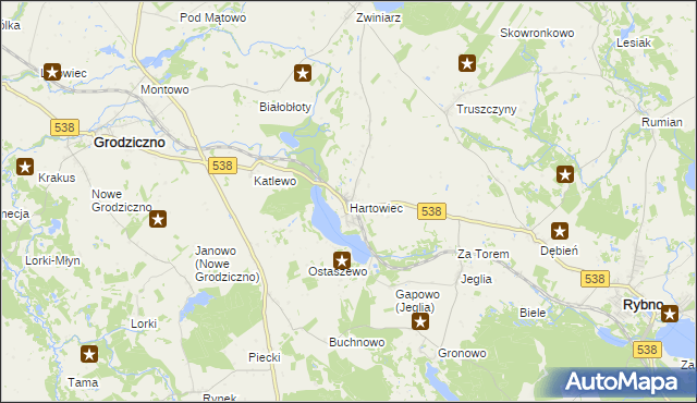 mapa Hartowiec, Hartowiec na mapie Targeo