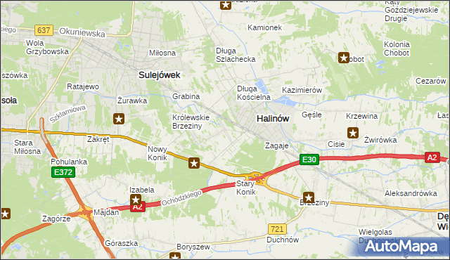 mapa Hipolitów gmina Halinów, Hipolitów gmina Halinów na mapie Targeo
