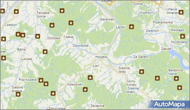 mapa Hoczew, Hoczew na mapie Targeo