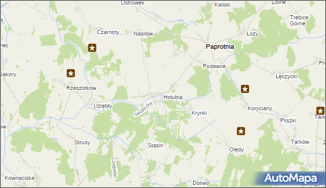 mapa Hołubla gmina Paprotnia, Hołubla gmina Paprotnia na mapie Targeo
