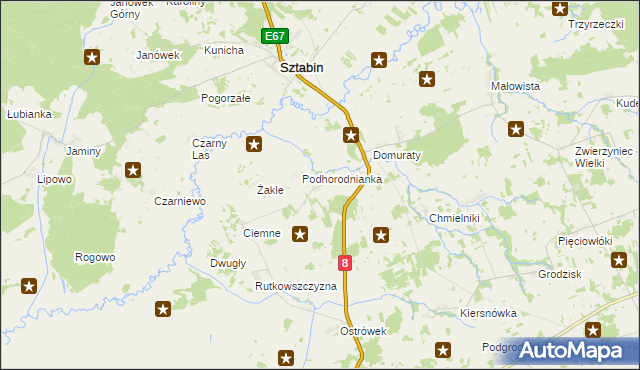 mapa Horodnianka gmina Suchowola, Horodnianka gmina Suchowola na mapie Targeo