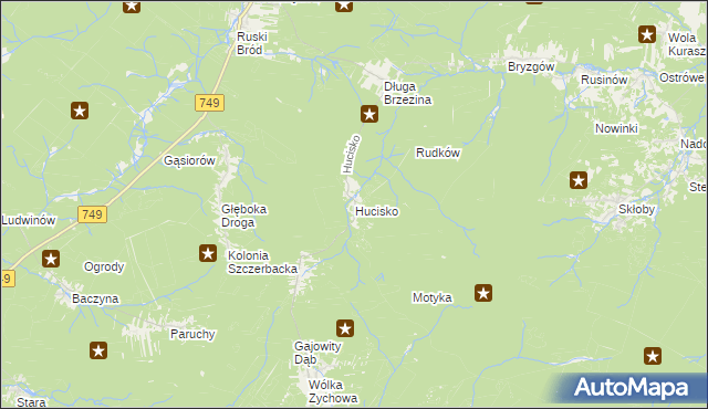 mapa Hucisko gmina Przysucha, Hucisko gmina Przysucha na mapie Targeo