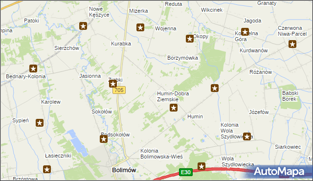 mapa Humin-Dobra Ziemskie, Humin-Dobra Ziemskie na mapie Targeo