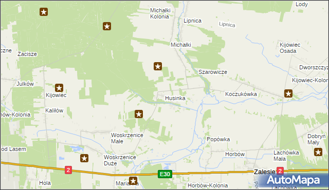 mapa Husinka, Husinka na mapie Targeo