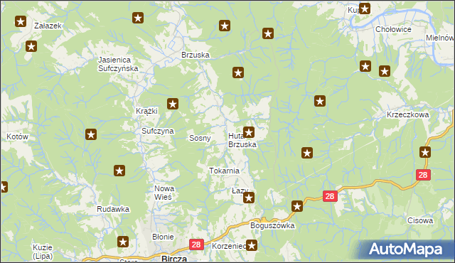 mapa Huta Brzuska, Huta Brzuska na mapie Targeo