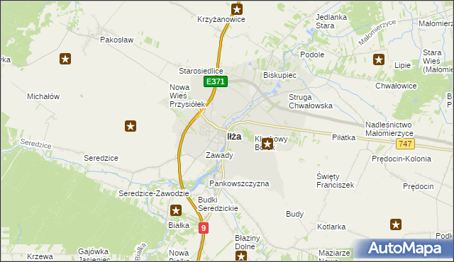 mapa Iłża, Iłża na mapie Targeo