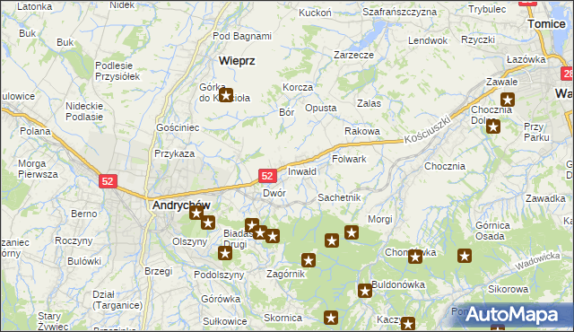 mapa Inwałd, Inwałd na mapie Targeo