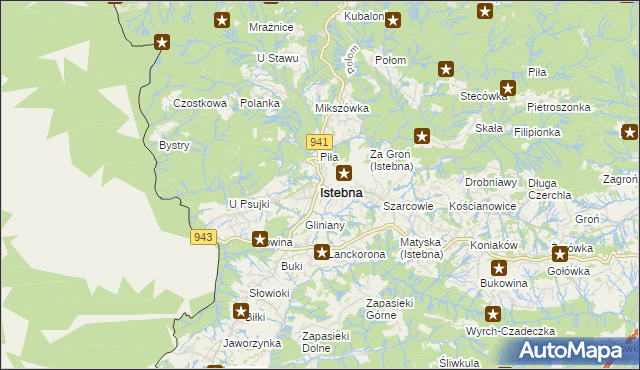 mapa Istebna, Istebna na mapie Targeo