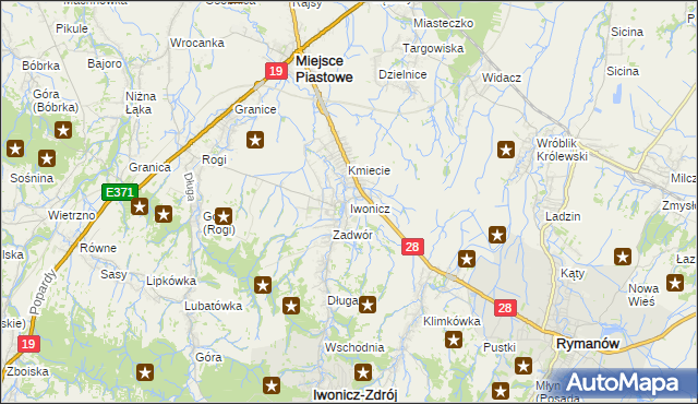 mapa Iwonicz, Iwonicz na mapie Targeo