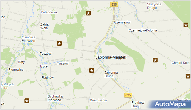 mapa Jabłonna-Majątek, Jabłonna-Majątek na mapie Targeo