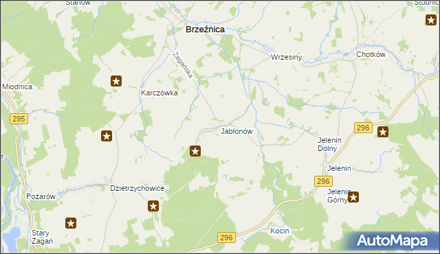 mapa Jabłonów gmina Brzeźnica, Jabłonów gmina Brzeźnica na mapie Targeo