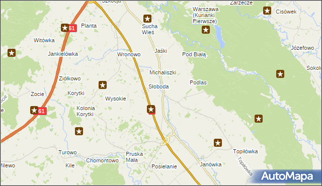 mapa Jabłońskie gmina Augustów, Jabłońskie gmina Augustów na mapie Targeo