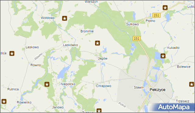 mapa Jagów, Jagów na mapie Targeo