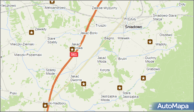 mapa Jakać Młoda, Jakać Młoda na mapie Targeo