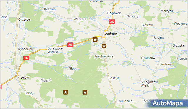 mapa Jakubikowice, Jakubikowice na mapie Targeo