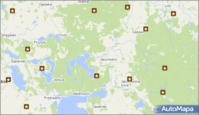 mapa Jakunówko, Jakunówko na mapie Targeo