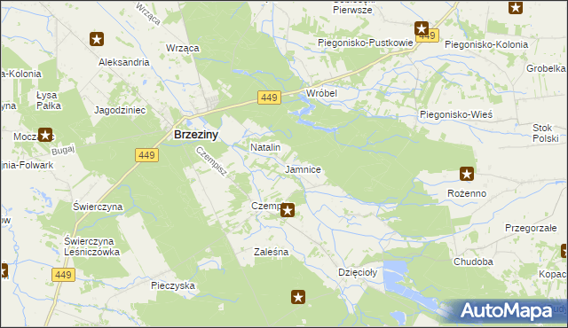 mapa Jamnice, Jamnice na mapie Targeo