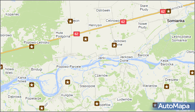 mapa Janki gmina Somianka, Janki gmina Somianka na mapie Targeo