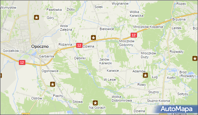 mapa Janów Karwicki, Janów Karwicki na mapie Targeo