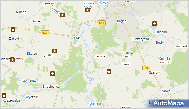 mapa Jarnice, Jarnice na mapie Targeo