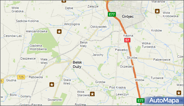 mapa Jarochy, Jarochy na mapie Targeo