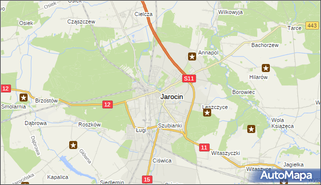 mapa Jarocin, Jarocin na mapie Targeo