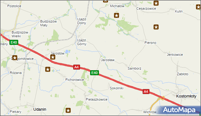 mapa Jarosław gmina Udanin, Jarosław gmina Udanin na mapie Targeo