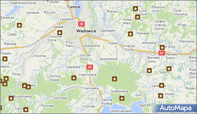 mapa Jaroszowice, Jaroszowice na mapie Targeo