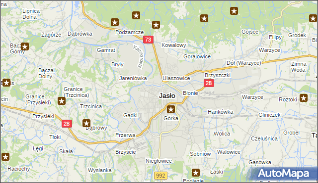 mapa Jasła, Jasło na mapie Targeo