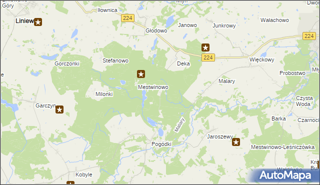 mapa Jastrzębce gmina Skarszewy, Jastrzębce gmina Skarszewy na mapie Targeo