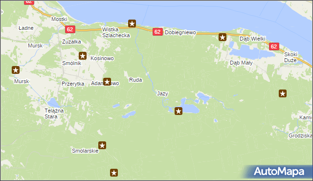 mapa Jazy gmina Włocławek, Jazy gmina Włocławek na mapie Targeo