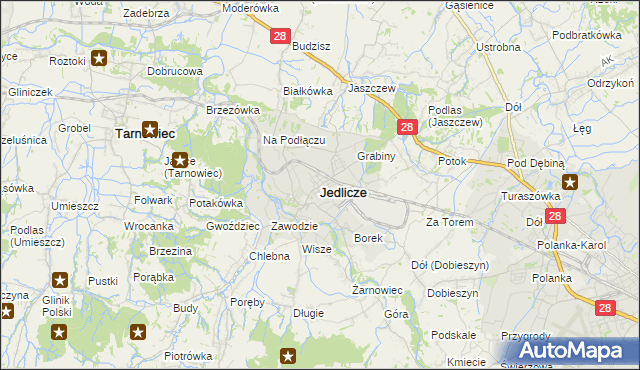 mapa Jedlicze, Jedlicze na mapie Targeo