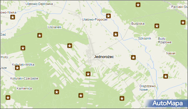 mapa Jednorożec, Jednorożec na mapie Targeo