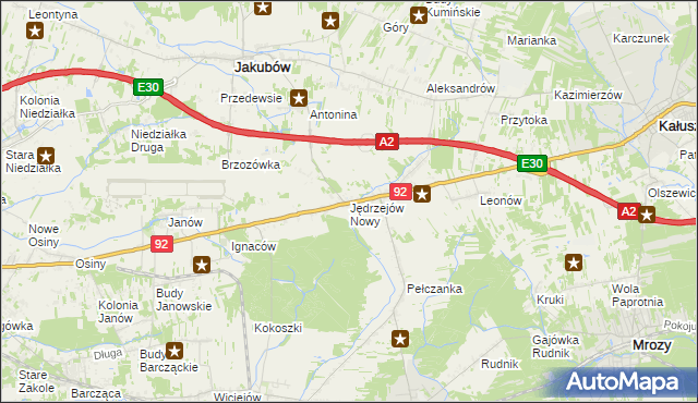 mapa Jędrzejów Nowy, Jędrzejów Nowy na mapie Targeo