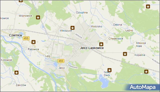 mapa Jelcz-Laskowice, Jelcz-Laskowice na mapie Targeo