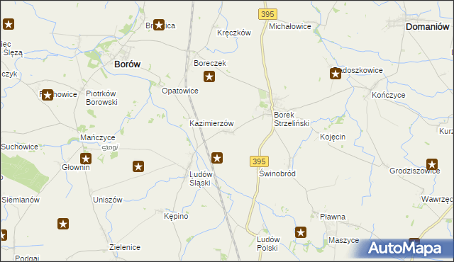 mapa Jelenin gmina Borów, Jelenin gmina Borów na mapie Targeo