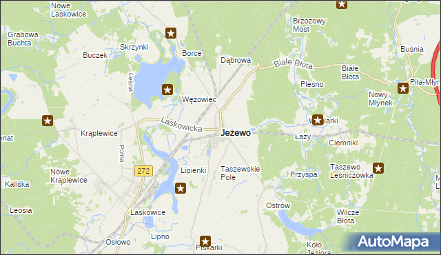 mapa Jeżewo powiat świecki, Jeżewo powiat świecki na mapie Targeo