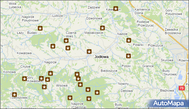 mapa Jodłowa, Jodłowa na mapie Targeo