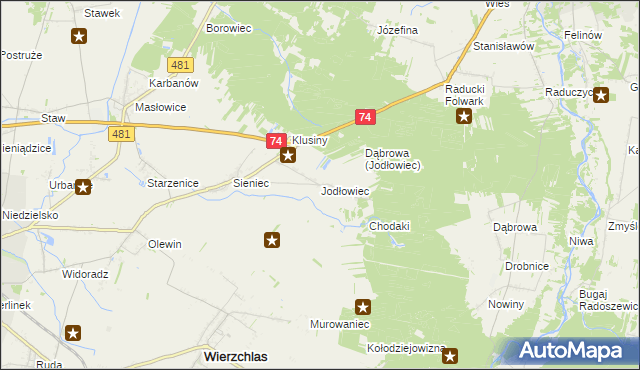 mapa Jodłowiec, Jodłowiec na mapie Targeo