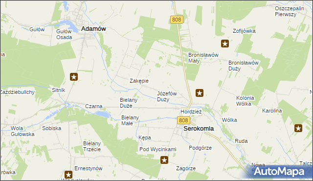 mapa Józefów Duży, Józefów Duży na mapie Targeo