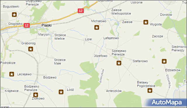 mapa Józefowo gmina Piaski, Józefowo gmina Piaski na mapie Targeo